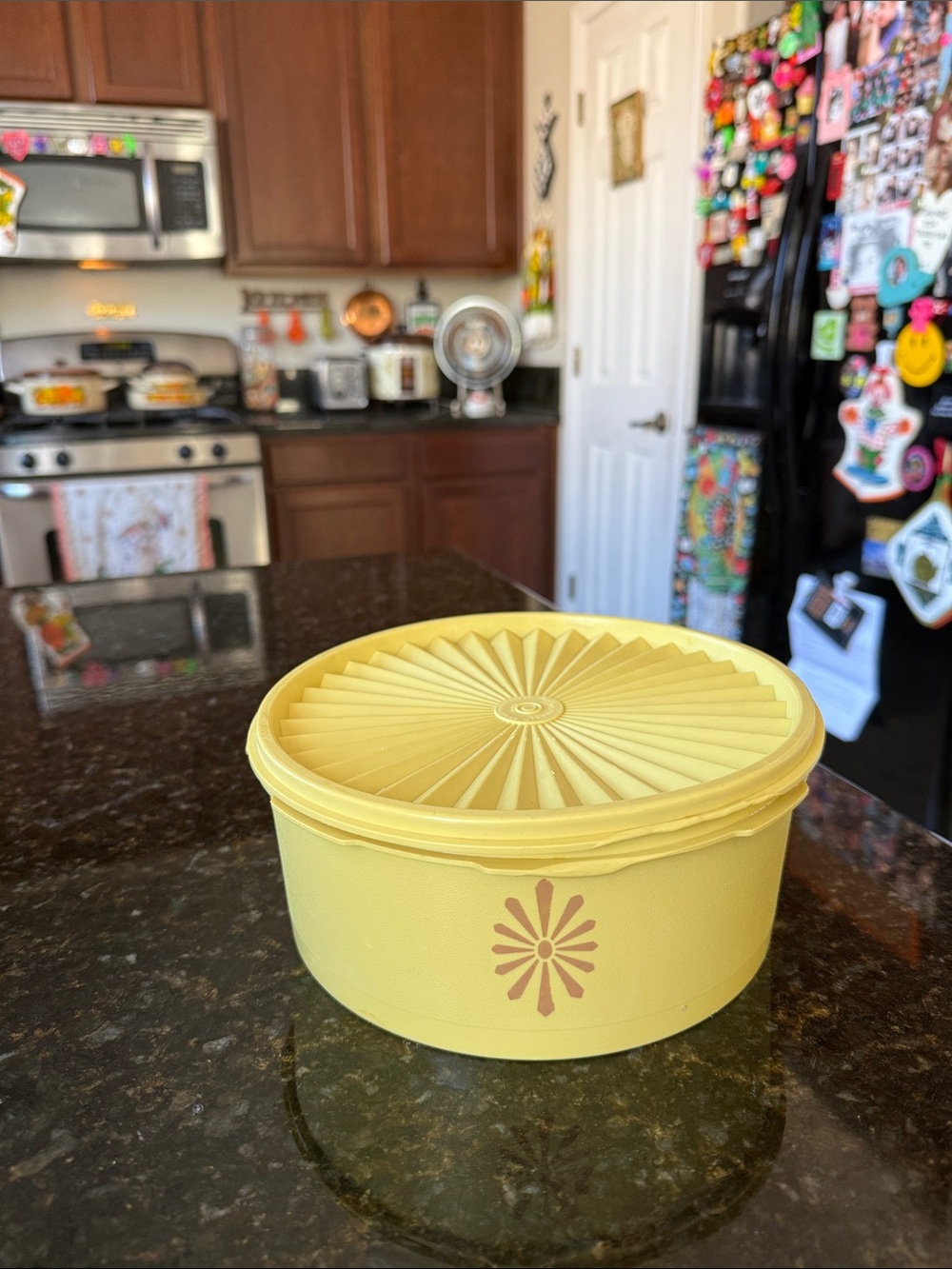 Vintage Sunburst Tupperware Storage Container